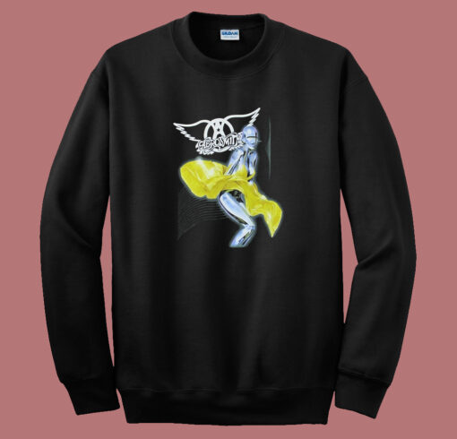 Aerosmith Robot Yellow Dress 80s Sweatshirt