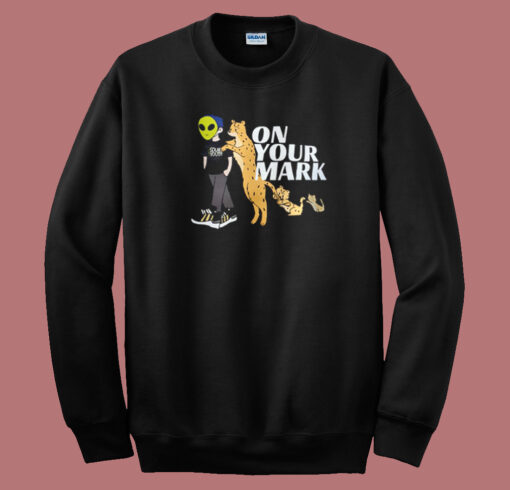 Alien And Panther On Your Mark Sweatshirt On Sale