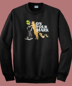Alien And Panther On Your Mark Sweatshirt On Sale