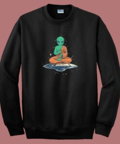 Alien Buddha Funny 80s Sweatshirt