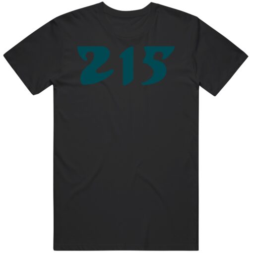 Area Code 215 Philadelphia Football Fan T Shirt