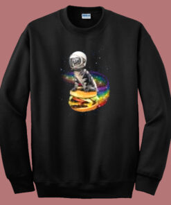 Astronaut Cat Rainbow Burger 80s Sweatshirt Astronaut Cat Rainbow Burger 80s Sweatshirt