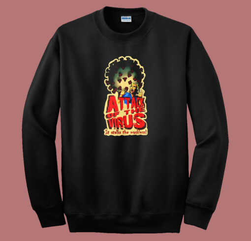 Attack Of The Virus Graphic 80s Sweatshirt