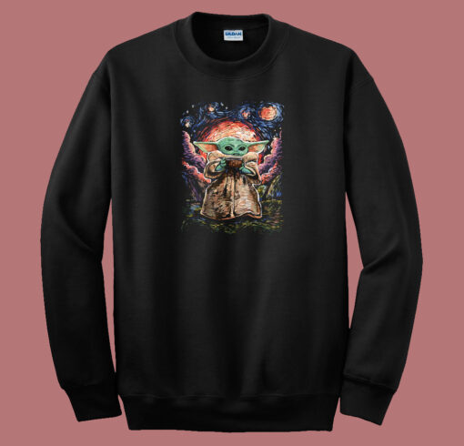 Baby Yoda Starry Night 80s Sweatshirt