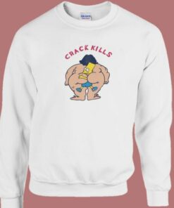 Bart Simpson Crack Kills Parody 80s Sweatshirt 1 Bart Simpson Crack Kills Parody 80s Sweatshirt 2