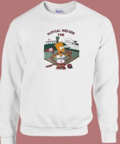 Bart Simpson Radical Red Sox Fan Sweatshirt 1 Bart Simpson Radical Red Sox Fan Sweatshirt 2
