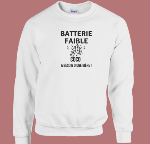 Batterie Faible Biere 80s Sweatshirt