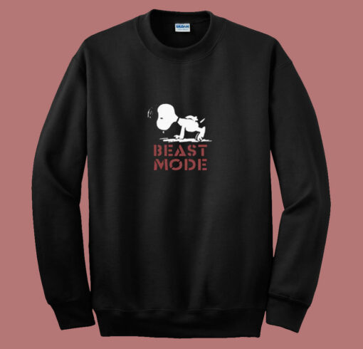 Beast Mode Gym Training Mode On Try Hard Snoopy 80s Sweatshirt