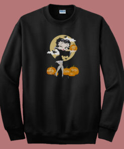 Betty Boop Vamp Pumpkins Halloween 80s Sweatshirt Betty Boop Vamp Pumpkins Halloween 80s Sweatshirt