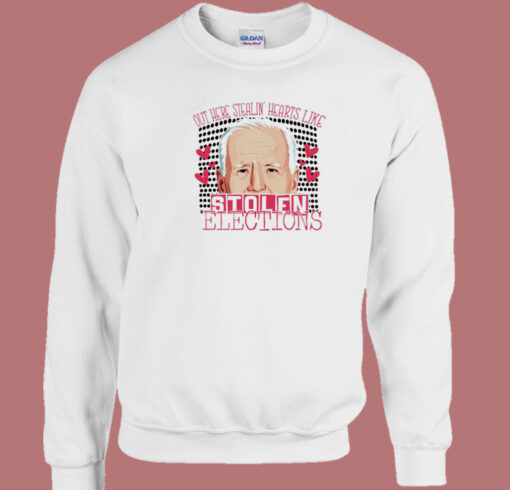 Biden Stealin Hearts Funny 80s Sweatshirt