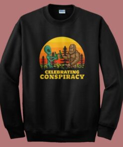 Bigfoot And Alien Celebrating Drink Sweatshirt