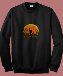 Bigfoot Holloween I Hate People Sunset 80s Sweatshirt
