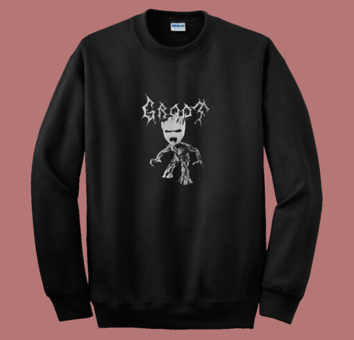 Black Metal Groot Guardians Of The Galaxy 80s Sweatshirt