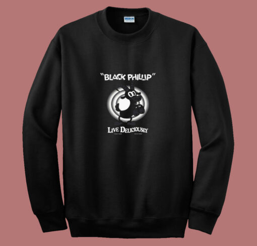 Black Phillip From The Witch Horror Cartoon 80s Sweatshirt