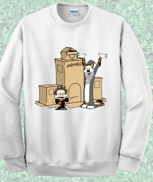 Calvin Hobbes Harry Potter Style Crewncek Sweatshirt