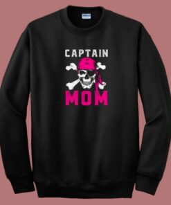 Captain Mom Funny Pirate 80s Sweatshirt 1 Captain Mom Funny Pirate 80s Sweatshirt 2