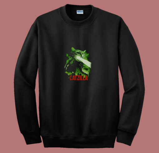 Catzilla Funny Cat Parody 80s Sweatshirt