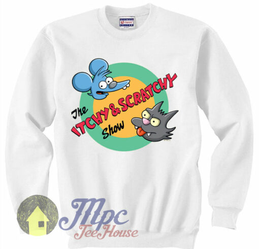 Cheap The Itchy & Scratchy Show 80s Crewneck Sweatshirt