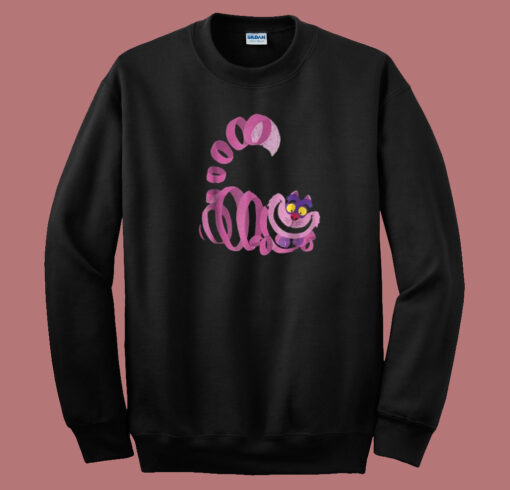 Cheshire Faced Cat Funny 80s Sweatshirt