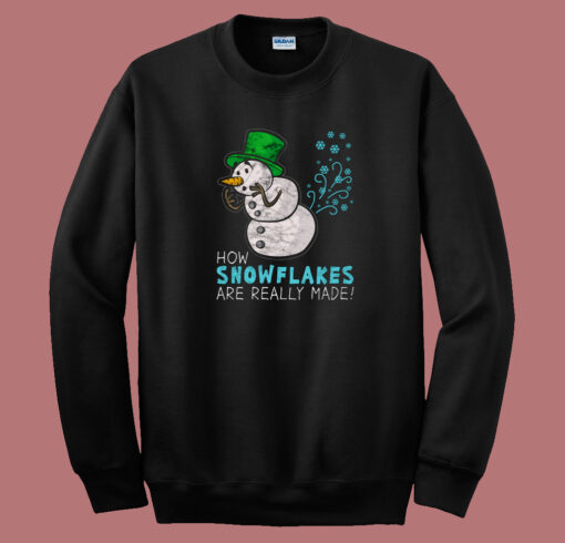 Christmas Day Snowflakes 80s Sweatshirt