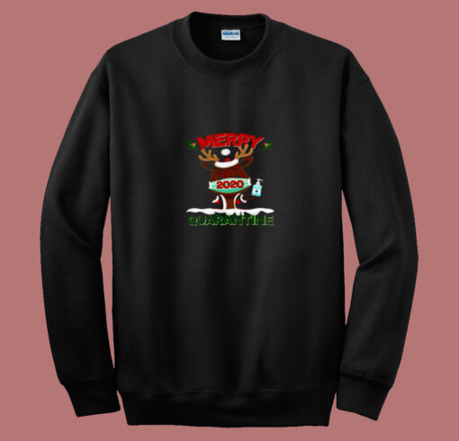 Christmas Merry Quarantine 2020 Reindeer 80s Sweatshirt