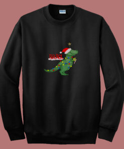 Christmas Tree T Rex Funny Parody 80s Sweatshirt