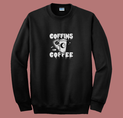 Coffins And Coffee Gothic 80s Sweatshirt