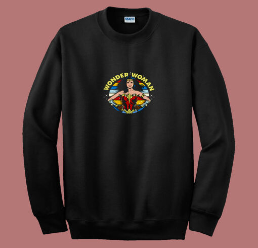 Colorful Pose Wonder Woman 80s Sweatshirt