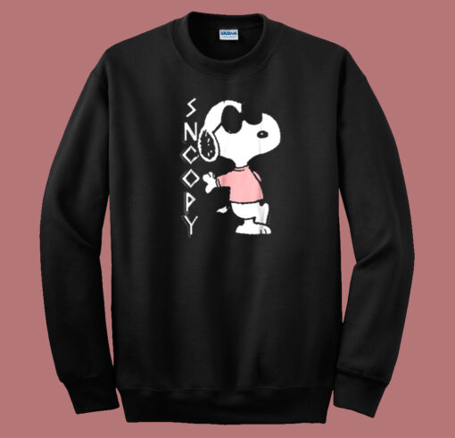 Cool Snoopy In Pink 80s Sweatshirt