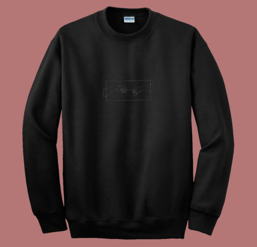 Creation Hands Line Art 80s Sweatshirt