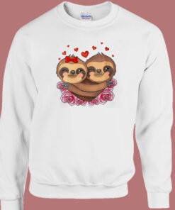 Cute Sloth Heart Valentines Day Sweatshirt