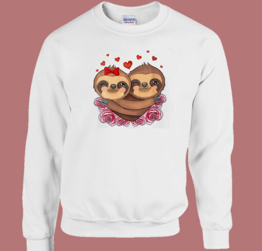 Cute Sloth Heart Valentines Day Sweatshirt