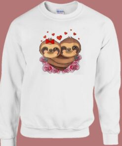 Cute Sloth Heart Valentines Day Sweatshirt
