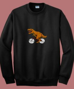 Cycling Dinosaur T Rex Riding Road Bike Mtb 80s Sweatshirt