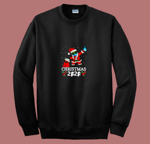 Dabbing Santa With Face Mask Handwashing 80s Sweatshirt