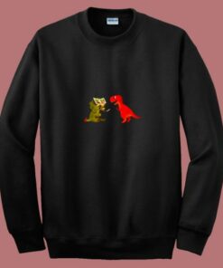 Dinosaur Rhino Reading 80s Sweatshirt