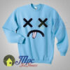 Distressed Face Emoticon Unisex Sweatshirt