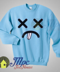 Distressed Face Emoticon Unisex Sweatshirt 1