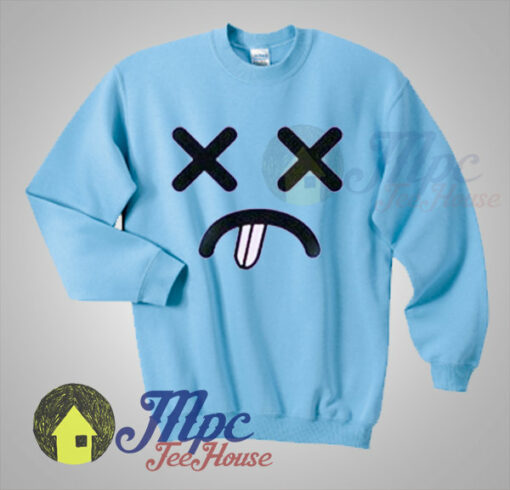 Distressed Face Emoticon Unisex Sweatshirt