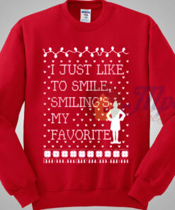 Elf Quote Just Like Smiling Ugly Sweater Elf Quote Just Like Smiling Ugly Sweater