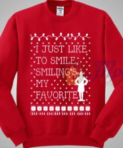 Elf Quote Just Like Smiling Ugly Sweater
