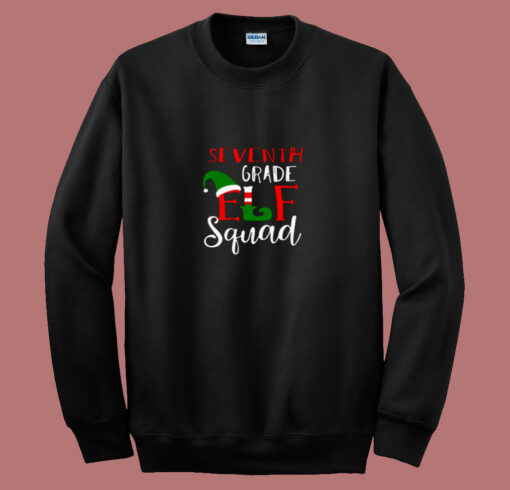 Elf Squad Seventh Grade Christmas 80s Sweatshirt