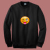 Emoticon Tongue Out Emoji With Winking Eye Smiley 80s Sweatshirt