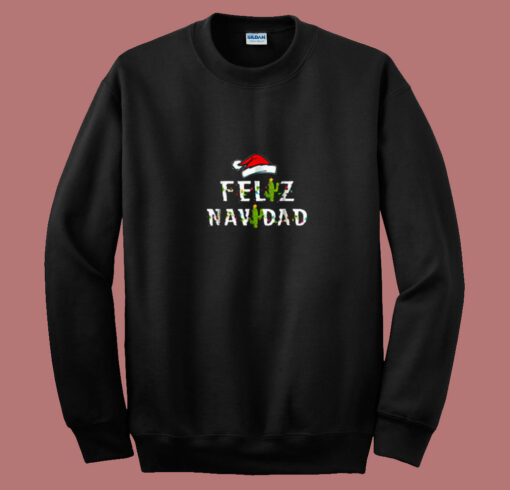 Feliz Navidad Vintage Christmas Cactus 80s Sweatshirt