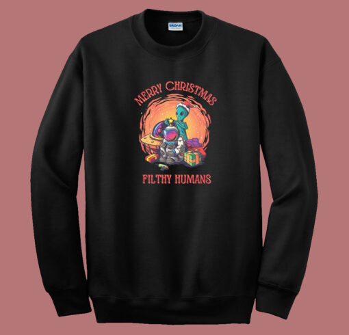 Filthy Humans Funny 80s Sweatshirt