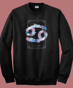 Floral Zodiac Sign Cancer 80s Sweatshirt