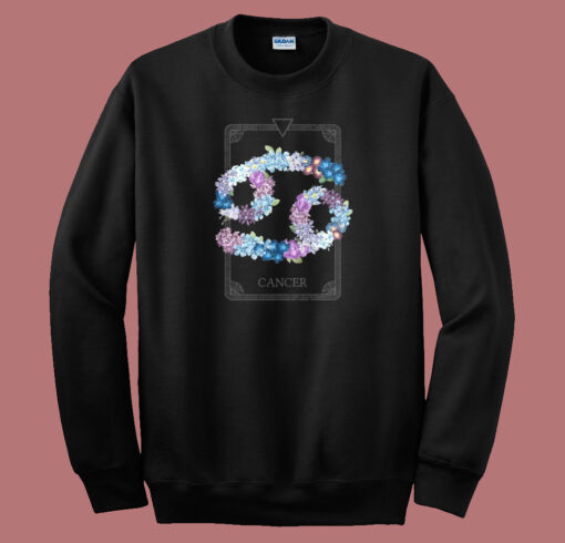 Floral Zodiac Sign Cancer 80s Sweatshirt