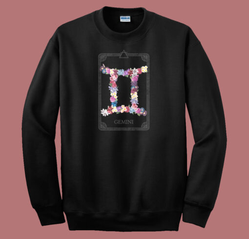 Floral Zodiac Sign Gemini 80s Sweatshirt