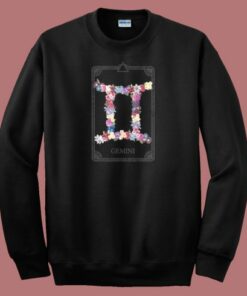 Floral Zodiac Sign Gemini 80s Sweatshirt