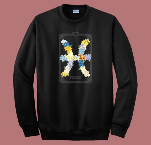 Floral Zodiac Sign Pisces 80s Sweatshirt